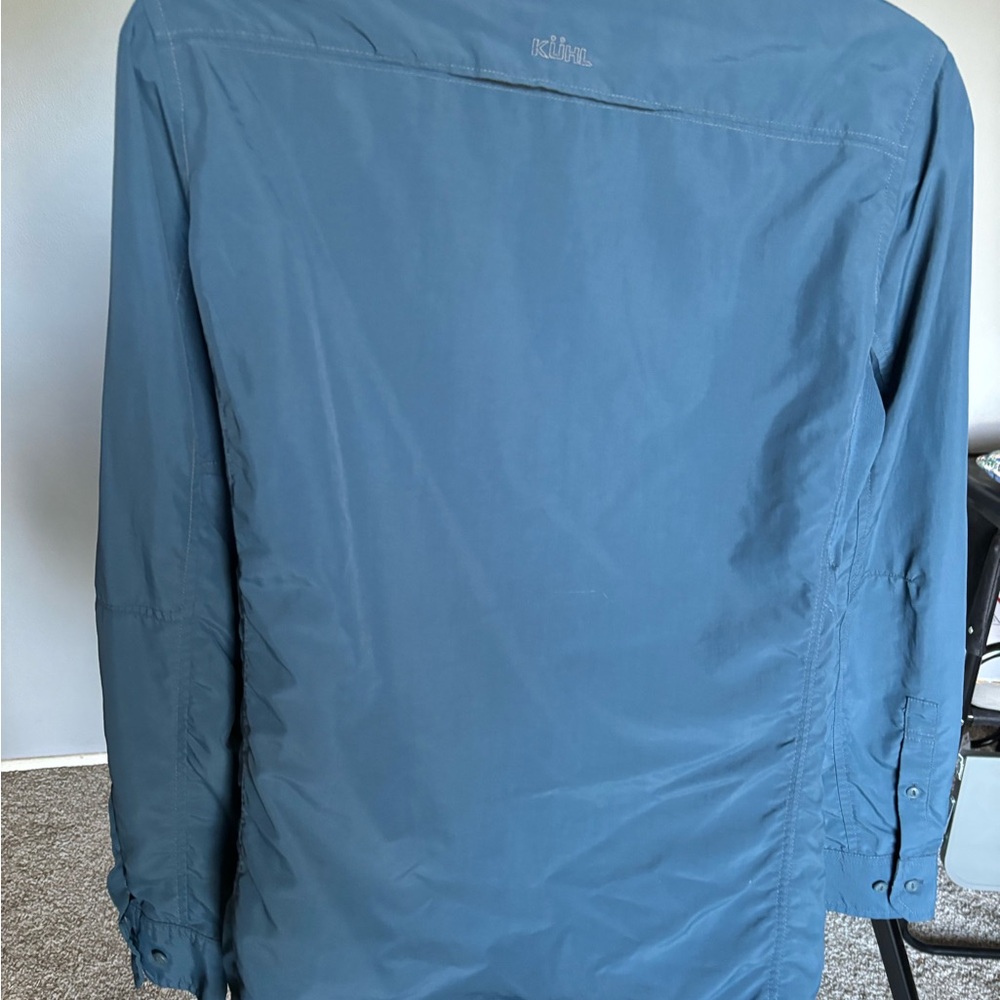 KÜHL Women’s L “Born in the Mountains” Outdoor Shirt Roll Tab Sleeve Vented blue - Picture 5 of 9